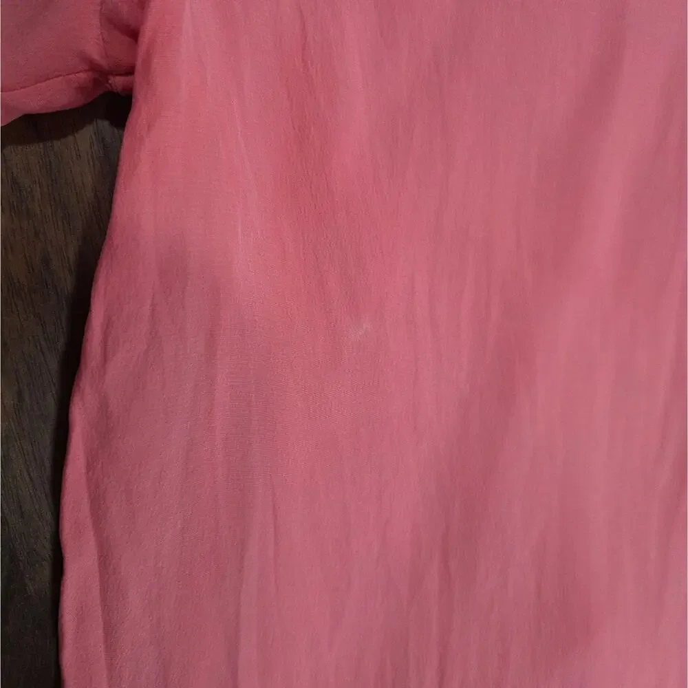 Lilly Pullitzer Elsa Silk Top Women's Blouse Vneck Elastic Cuffs Size Medium - Picture 10 of 11